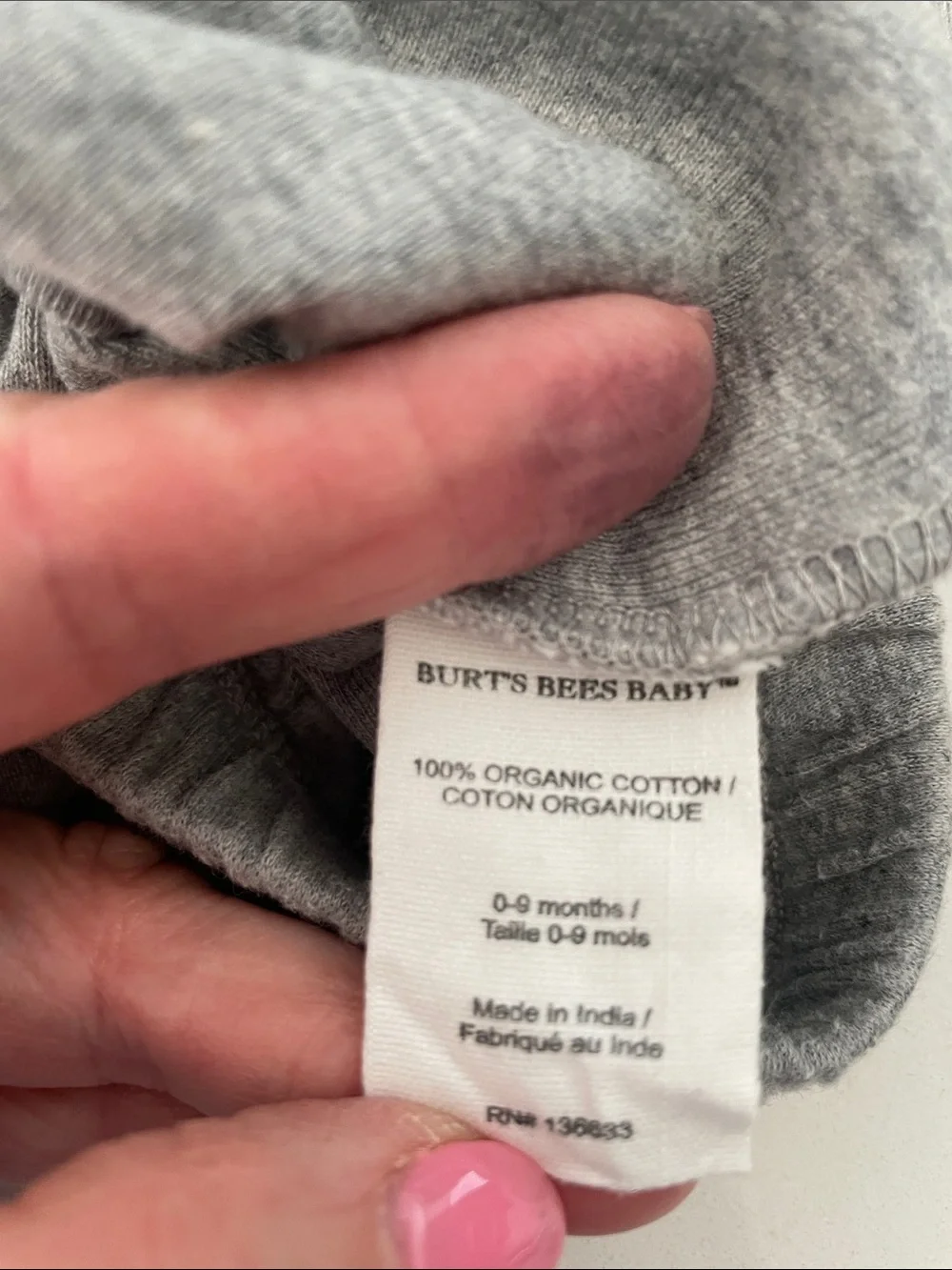 Burt's Bees Baby Yellow Gown and Giggle Gray Sleeper Sack Set with Bee Motif